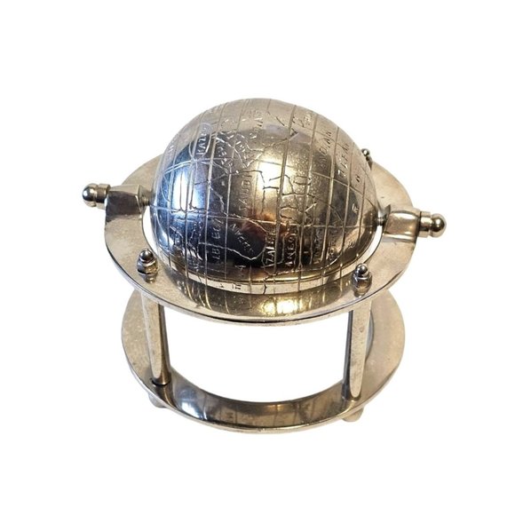 Small Aluminum Globe by Old Modern Handicrafts - Old World Map Desk Decor - Picture 1 of 7